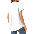 Everyday Pleat V-Neck Blouse