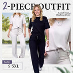 LÉORALABEL Women’s Chic Two-Piece Set – Modern Top & Matching Pants