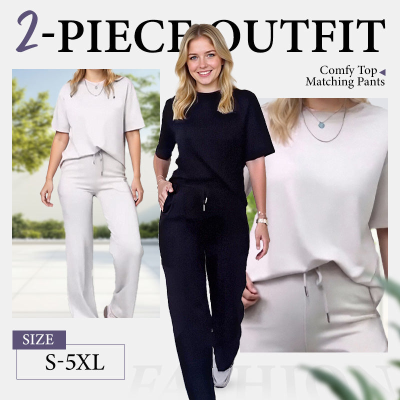 LÉORALABEL Women’s Chic Two-Piece Set – Modern Top & Matching Pants