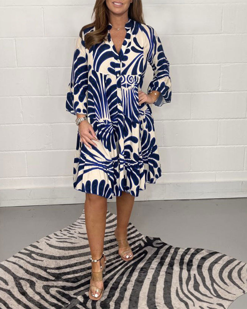 Willow Print Relaxed Shirt Dress