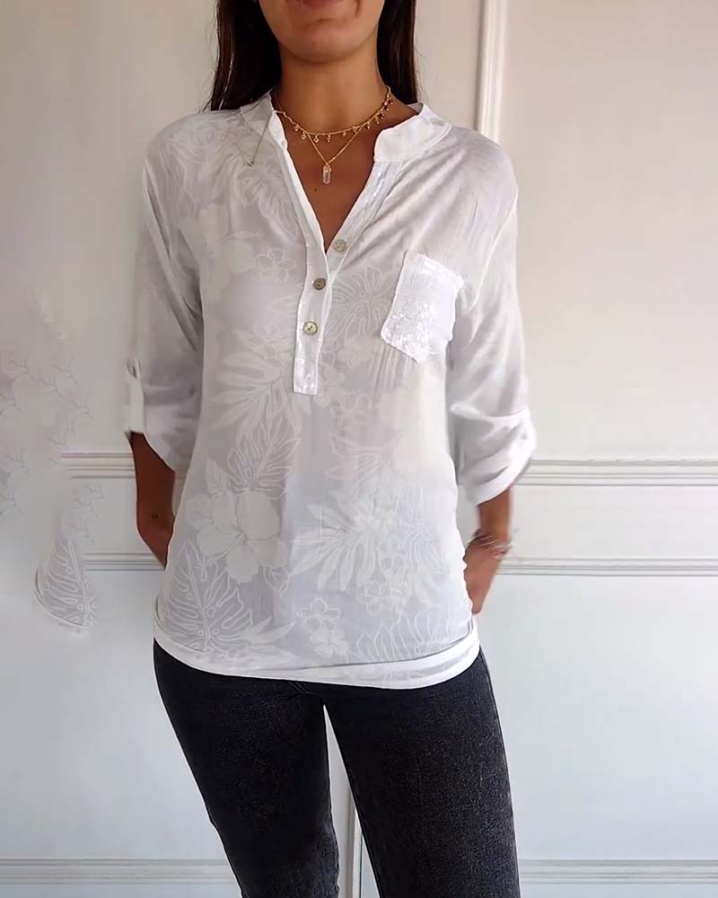 Willow Leaf Button Blouse
