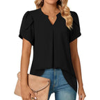 Everyday Pleat V-Neck Blouse