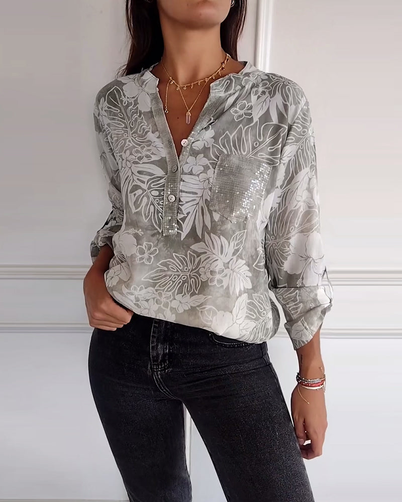 Willow Leaf Button Blouse