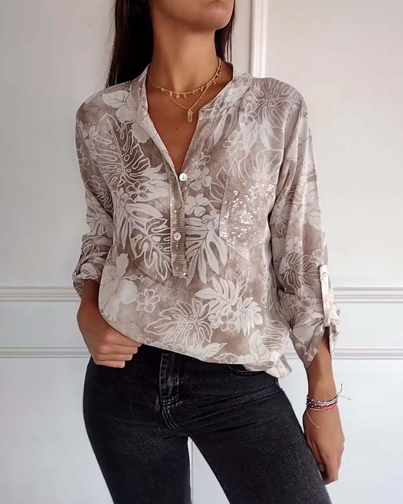 Willow Leaf Button Blouse