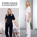 LÉORALABEL Women’s Chic Two-Piece Set – Modern Top & Matching Pants
