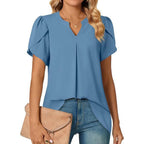 Everyday Pleat V-Neck Blouse
