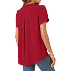 Everyday Pleat V-Neck Blouse
