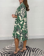 Willow Print Relaxed Shirt Dress
