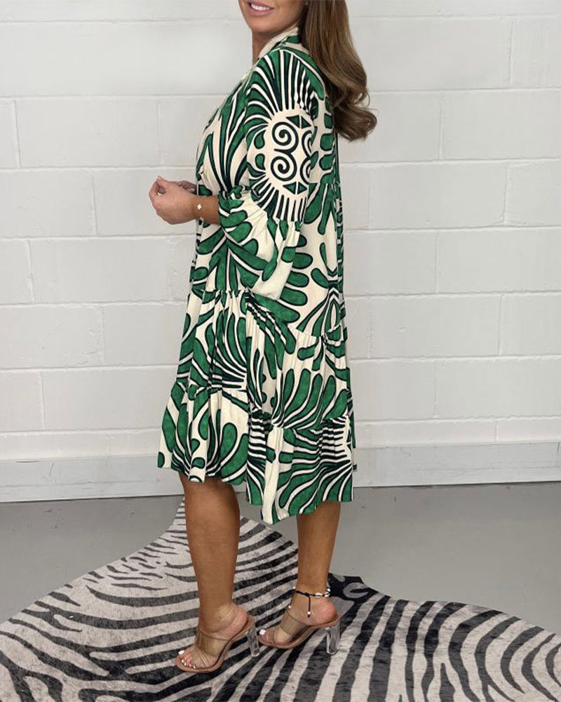 Willow Print Relaxed Shirt Dress