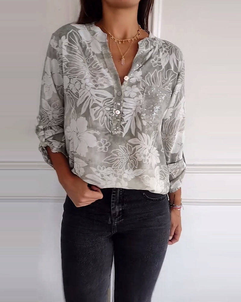 Willow Leaf Button Blouse