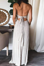 Hollie – Pleated Back-Tie Maxi Dress