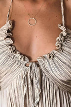 Hollie – Pleated Back-Tie Maxi Dress