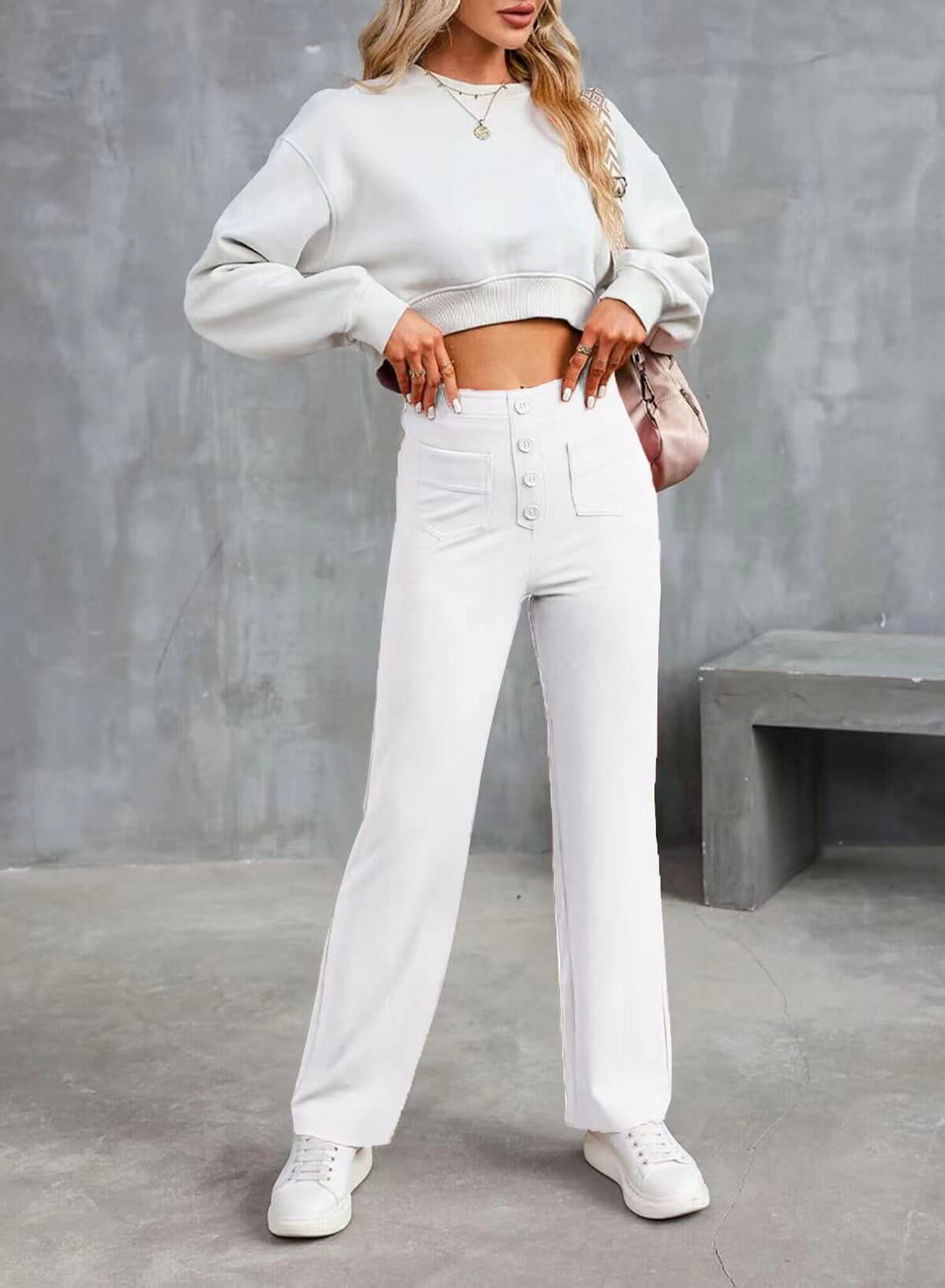 LÉORALABEL High-Waist Straight Pants – Elegant Everyday Comfort