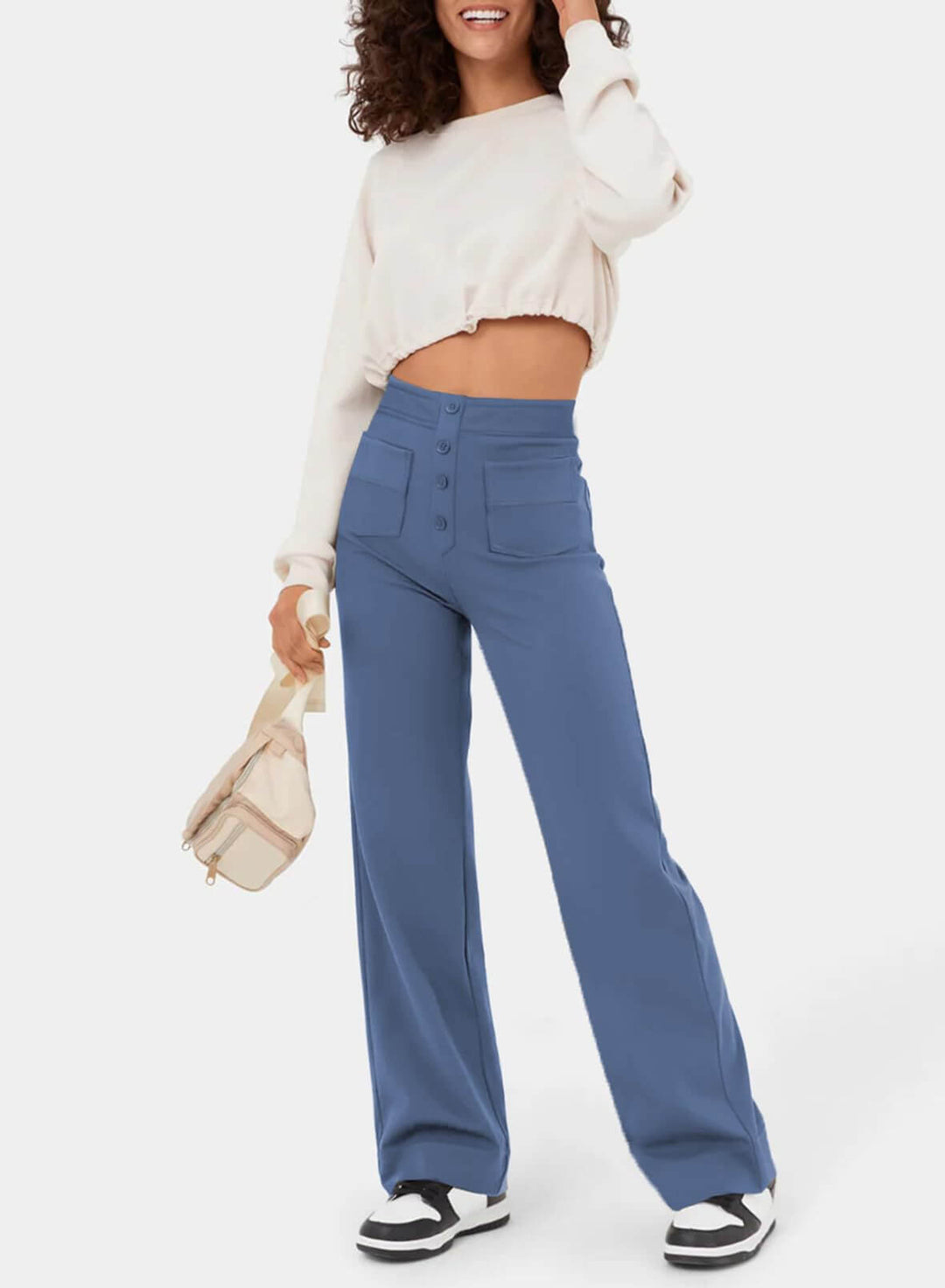 LÉORALABEL High-Waist Straight Pants – Elegant Everyday Comfort