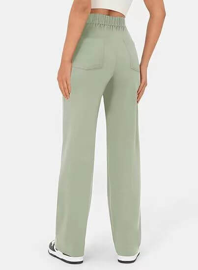 LÉORALABEL High-Waist Straight Pants – Elegant Everyday Comfort