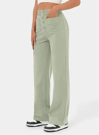 LÉORALABEL High-Waist Straight Pants – Elegant Everyday Comfort