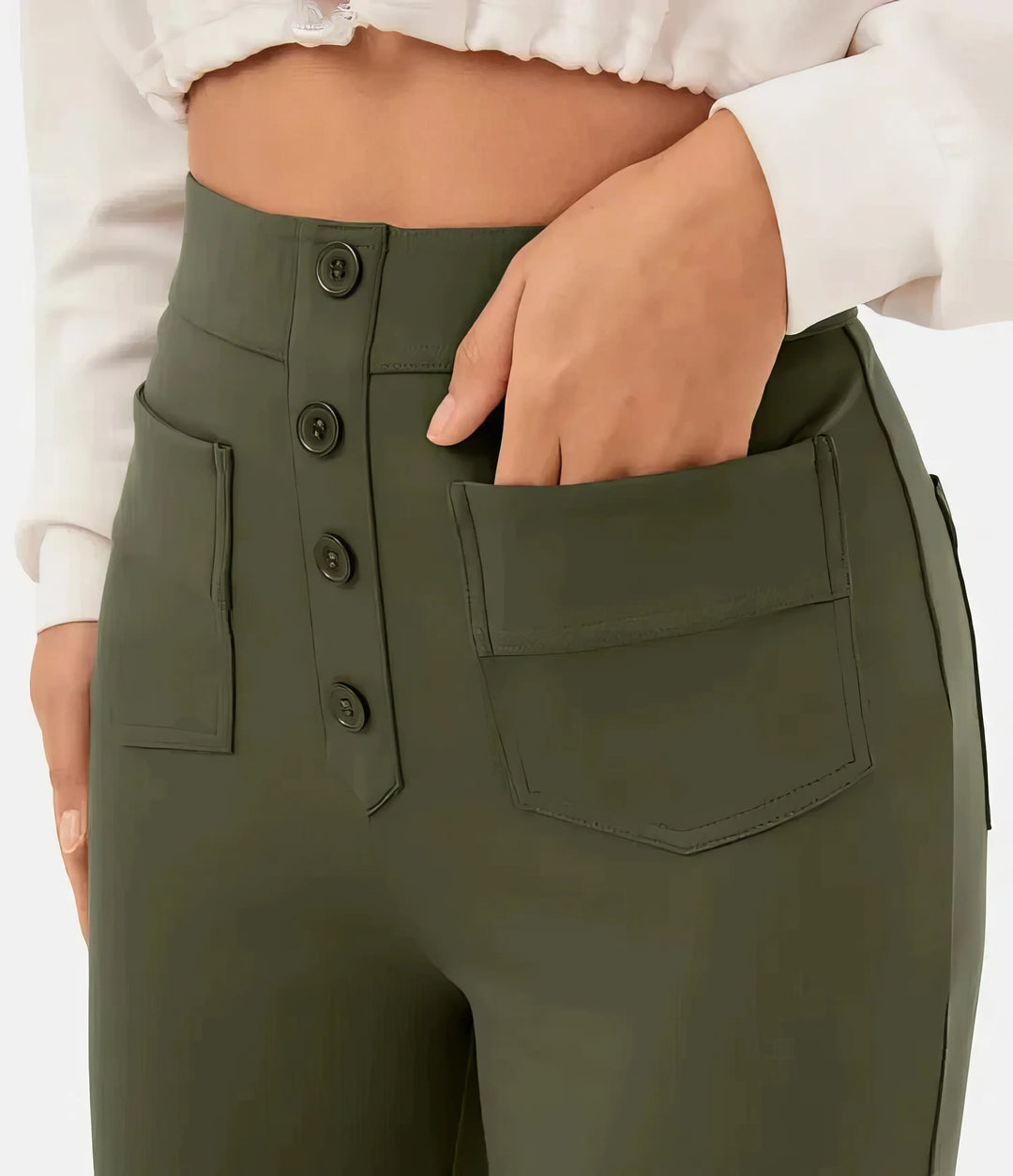 LÉORALABEL High-Waist Straight Pants – Elegant Everyday Comfort