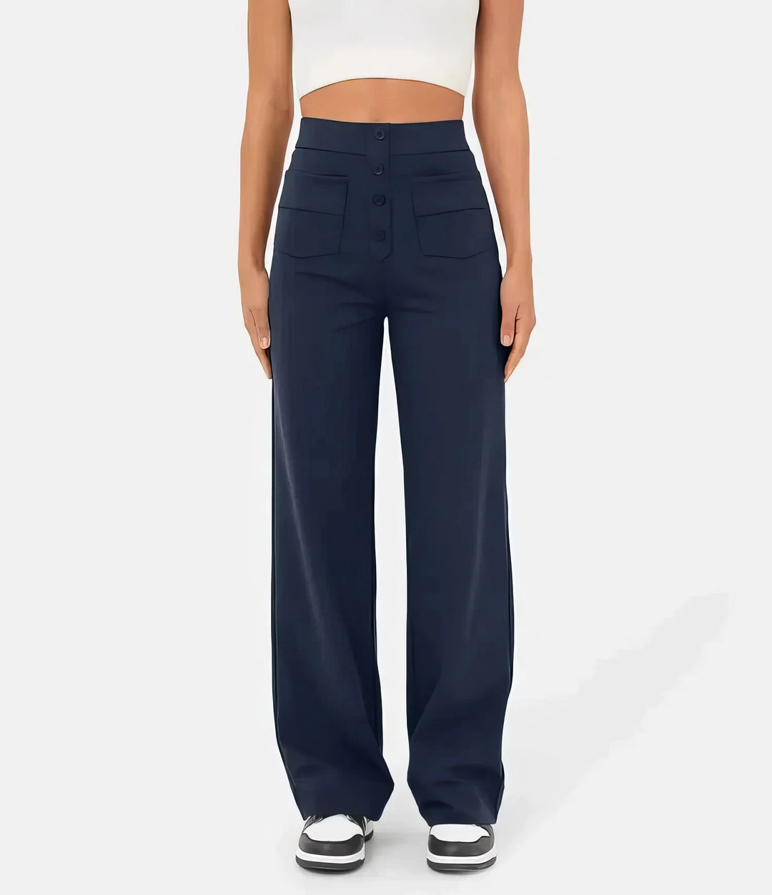 LÉORALABEL High-Waist Straight Pants – Elegant Everyday Comfort