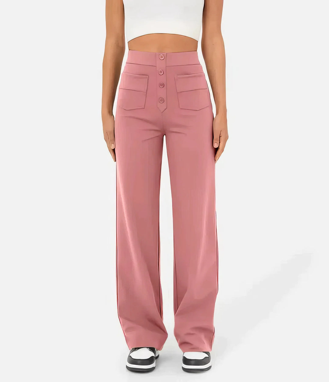 LÉORALABEL High-Waist Straight Pants – Elegant Everyday Comfort