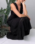 Luna Lace V-Neck Midi Dress