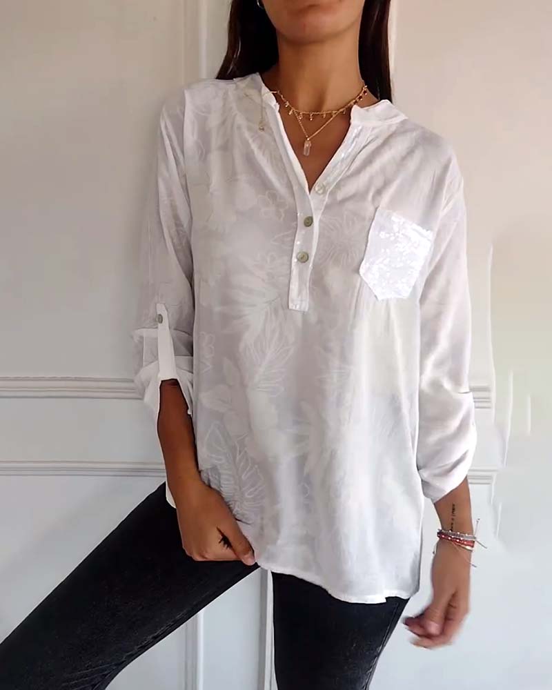 Willow Leaf Button Blouse