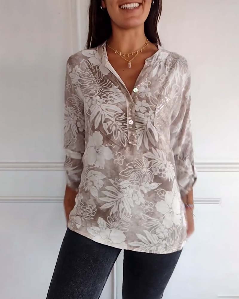 Willow Leaf Button Blouse