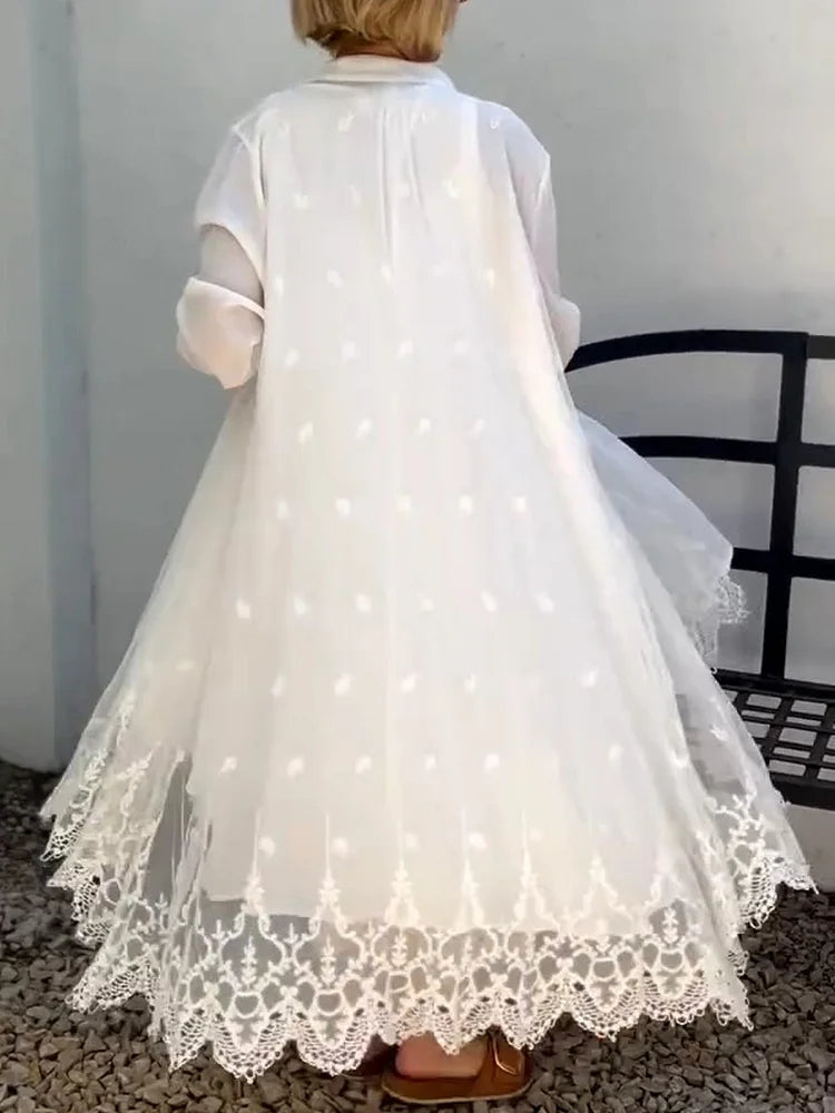 LÉORALABEL Lace Cotton-Linen Dress & Cardigan Set — Breezy Layers for Effortless Days