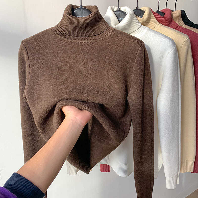 LÉORALABEL Women’s Winter Fleece Knit Top – Soft, Warm & Stretchable